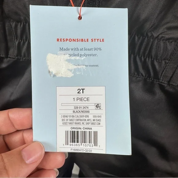 Cat & Jack Kids Black Snow Bib Overalls Size 2T - Picture 2 of 8